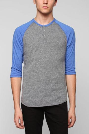 Alternative 3/4-sleeve Two-tone Henley Tee