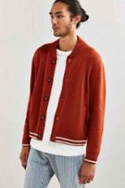Urban Outfitters Uo Tipped Bomber Sweater,orange,l