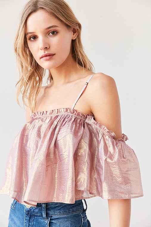 Urban Outfitters Kimchi Blue Penelope Cold-shoulder Top,blush,s