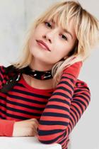 Urban Outfitters Ecote Silky Mini Square Scarf,red,one Size