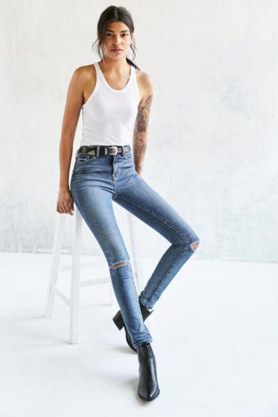 Bdg Twig High-rise Skinny Jean - Rinsed Denim Slash