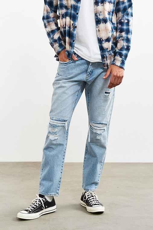 Urban Outfitters Neuw Eastern Block Destructed Boss Cropped Jean,vintage Denim Light,34