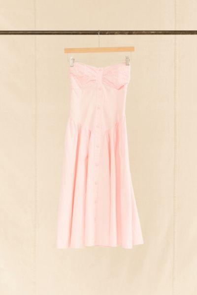 Urban Renewal Vintage Pink Lace Inset Strapless Dress