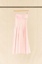 Urban Renewal Vintage Pink Lace Inset Strapless Dress