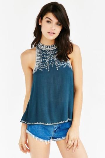 Ecote Leah Embroidered Swing Top