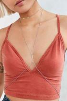 Urban Outfitters Josephine Choker Body Chain,silver,one Size