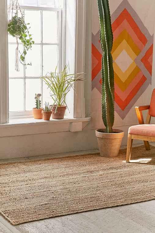 Urban Outfitters Roni Woven Jute Rug,cream,9x12