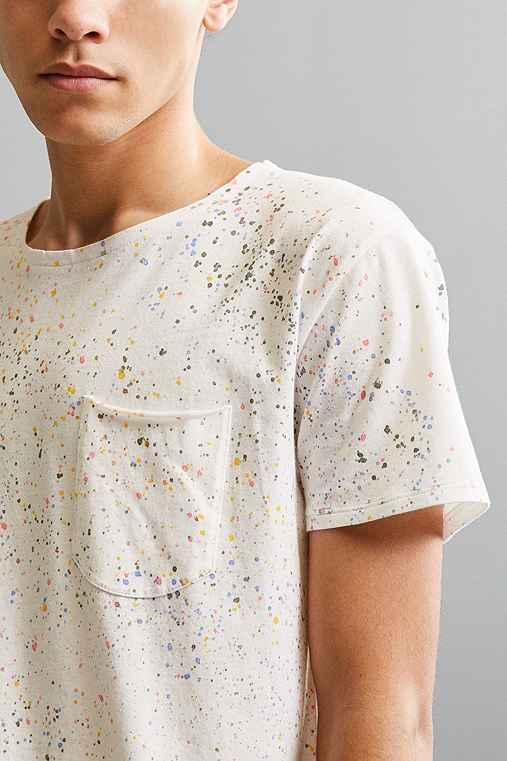 Urban Outfitters Splatter Dye Long Loose Scoopneck Tee,multi,m