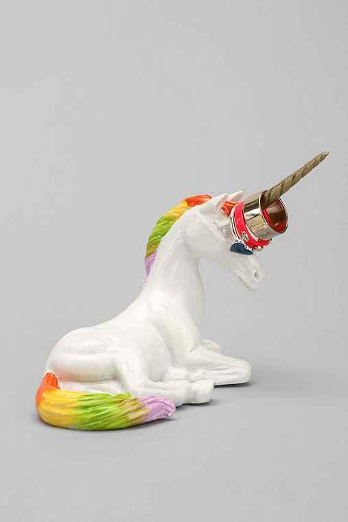 Urban Outfitters Plum & Bow Unicorn Ring Holder,white,one Size
