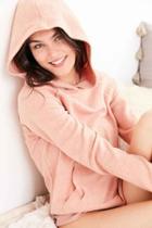 Urban Outfitters Project Social T X Out From Under Shrunken Cozy Hoodie Sweatshirt,rose,s