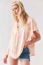 Urban Outfitters Ecote Desiree Button-front Blouse,peach,xs