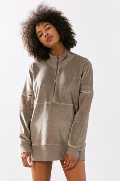 Silence + Noise Velour Oversized Popover Track Jacket