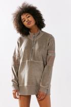 Silence + Noise Velour Oversized Popover Track Jacket