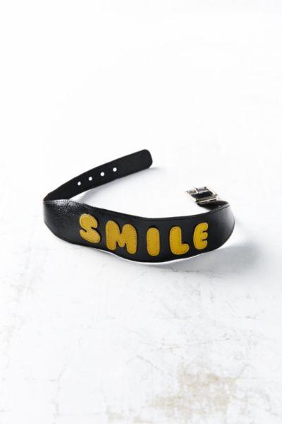 Venessa Arizaga Smile Leather Choker Necklace