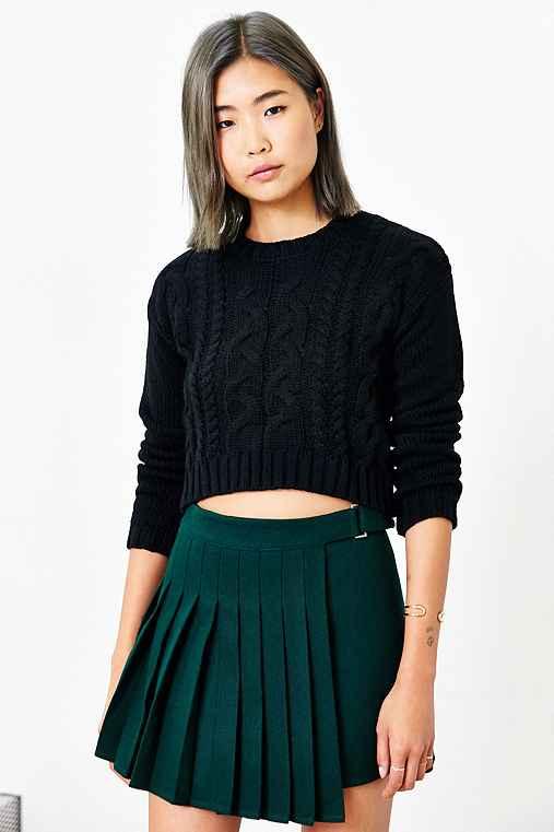 lucca Couture Cropped Sweater,black,s