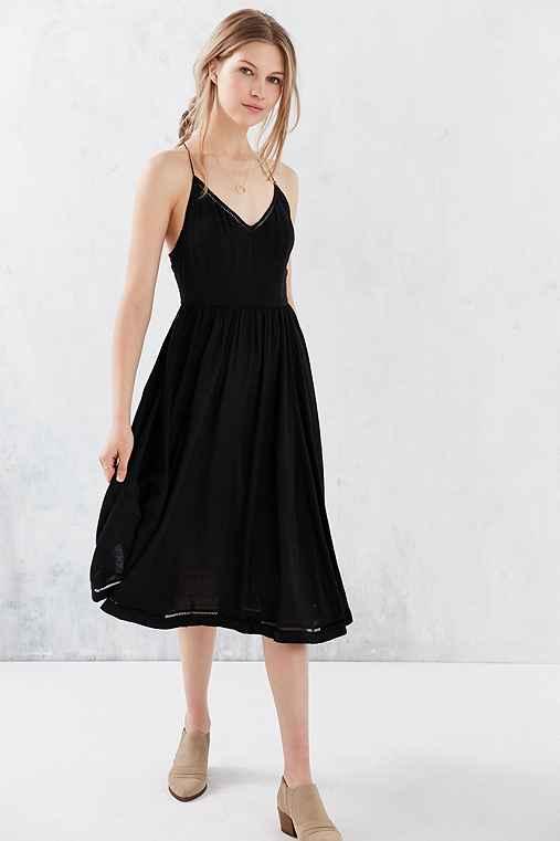 Urban Outfitters Kimchi Blue Cindy A-line Midi Dress,black,4 | LookMazing