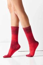Urban Outfitters Out From Under Ombre Crew Sock,red,one Size