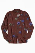 Urban Outfitters Uo Owen Rose Print Rayon Button-down Shirt