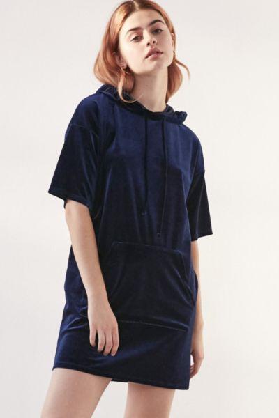 Silence + Noise Velvet Hoodie T-shirt Dress