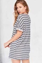Urban Outfitters Bdg Terry Striped Tee Dress,blue Multi,m