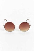 Urban Outfitters Metal Round Sunglasses,gold,one Size