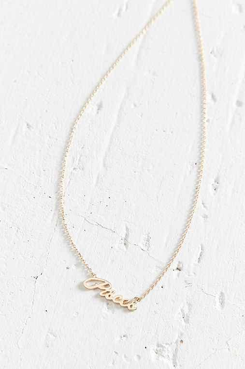 Urban Outfitters Zodiac Nameplate Necklace,pisces,one Size