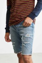 Urban Outfitters Bdg Destructed Stonewash Denim Short,vintage Denim Light,33