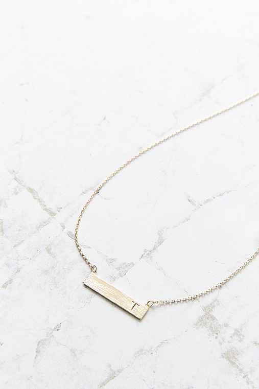 Urban Outfitters Initial Bar Necklace,t,one Size