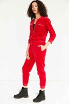 Urban Outfitters Juicy Couture For Uo Velour Coverall Jumpsuit,red,s