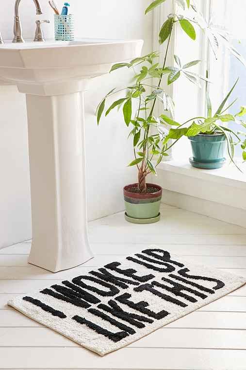 Urban Outfitters I Woke Up Like This Bath Mat,black & White,one Size