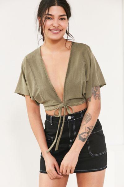Urban Outfitters Kimchi Blue Caro Tie-front Top