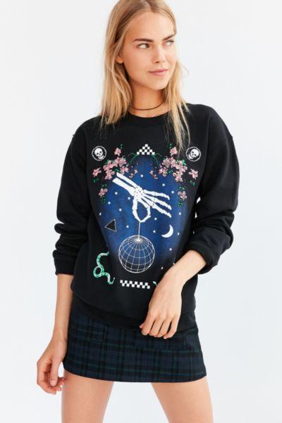 Urban Outfitters Silence + Noise Skeleton Disco Pullover Sweatshirt