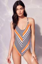 Out From Under Variegated Stripe One-piece Swimsuit