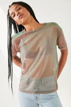 Silence + Noise Iridescent Shimmer Mesh Tee