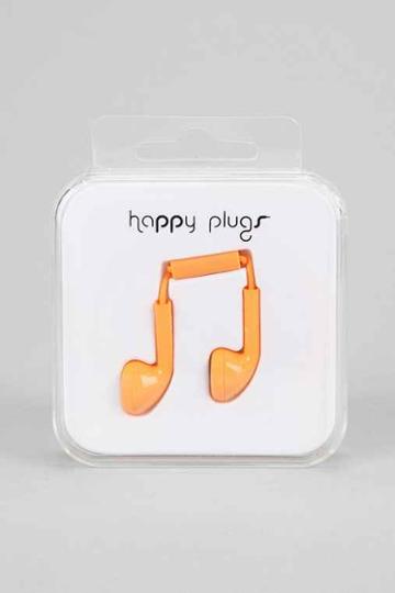 Urban Outfitters Happy Plugs Earbud Headphones,orange,one Size