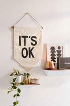 Urban Outfitters Uo X Secret Holiday & Co. It's Ok Banner,cream,one Size