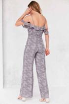 Urban Outfitters Oh My Love Lathyrus Cold-shoulder Jumpsuit,lavender,l