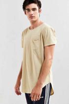 Urban Outfitters Feathers Curved Hem Tee,taupe,xl