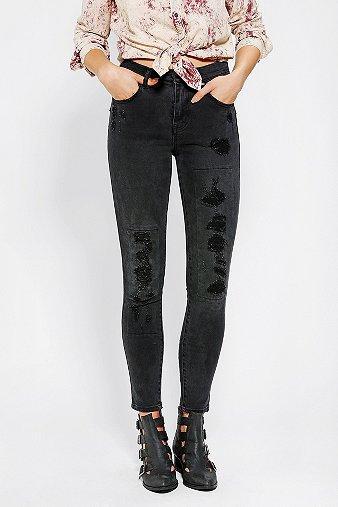 Neon Blonde Patch Skinny Jean