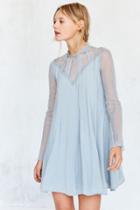 Kimchi Blue Constance Embroidered Mesh Mock-neck Frock Dress