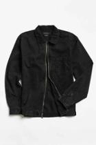 Urban Outfitters Uo Denim Zip-up Shirt,black,xs