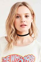Urban Outfitters Claire Velvet Choker Necklace,black,one Size