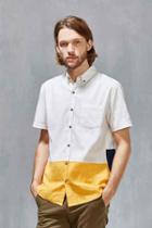Urban Outfitters Vanishing Elephant 90s Color Block Button-down Shirt,white,xl