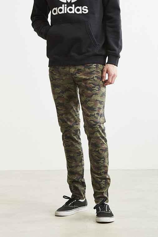 Urban Outfitters Tripp Nyc Washed Camo Skinny Pant,green Multi,32