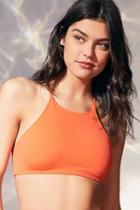 Urban Outfitters Out From Under High Neck Solid Bikini Top,coral,l