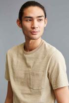Urban Outfitters Uo Standard-fit Feeder Stripe Tee,tan,l