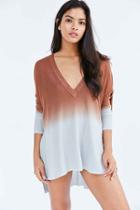 Urban Outfitters Pins And Needles Dip-dye Tunic Top,brown Multi,l