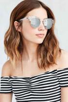 Urban Outfitters Quay Avalon Half-frame Sunglasses,clear,one Size