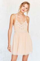 Urban Outfitters Kimchi Blue Snow Queen Embellished Mini Dress,blush,2