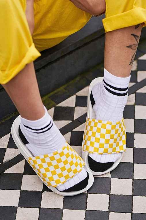 Urban Outfitters Vans & Uo Checkerboard Pool Slide,yellow,10